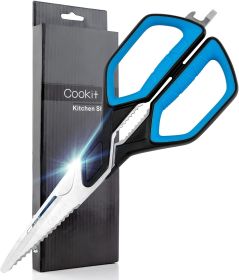Kitchen Scissors;  Cookit Kitchen Shears Heavy Duty Stainless Steel Chef Shears Utility Come Apart Food Shears for Chicken Poultry Fish Meat Vege